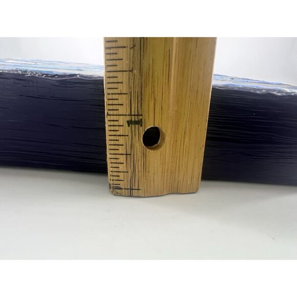 Handmade Acrylic Painting on Canvas Square Abstract Blue Gray 7.5"x8"x1.5" Art - Picture 7 of 12